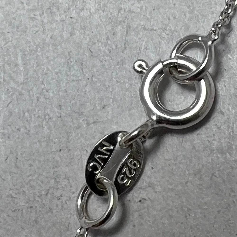 NVC Sterling‎ Silver 925 Circle Eternity Pendant Necklace Minimalist Chain Avon